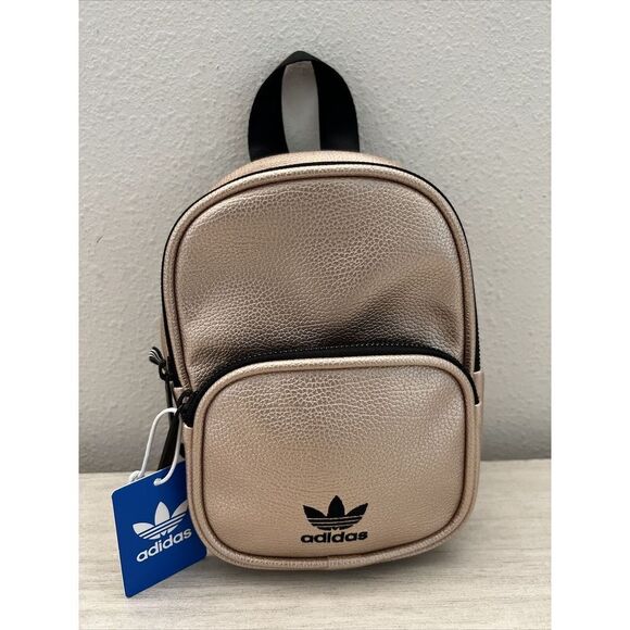 Adidas Originals CM3811 Mini PU Leather Backpack Light Rose Gold Pink New - Picture 6 of 13